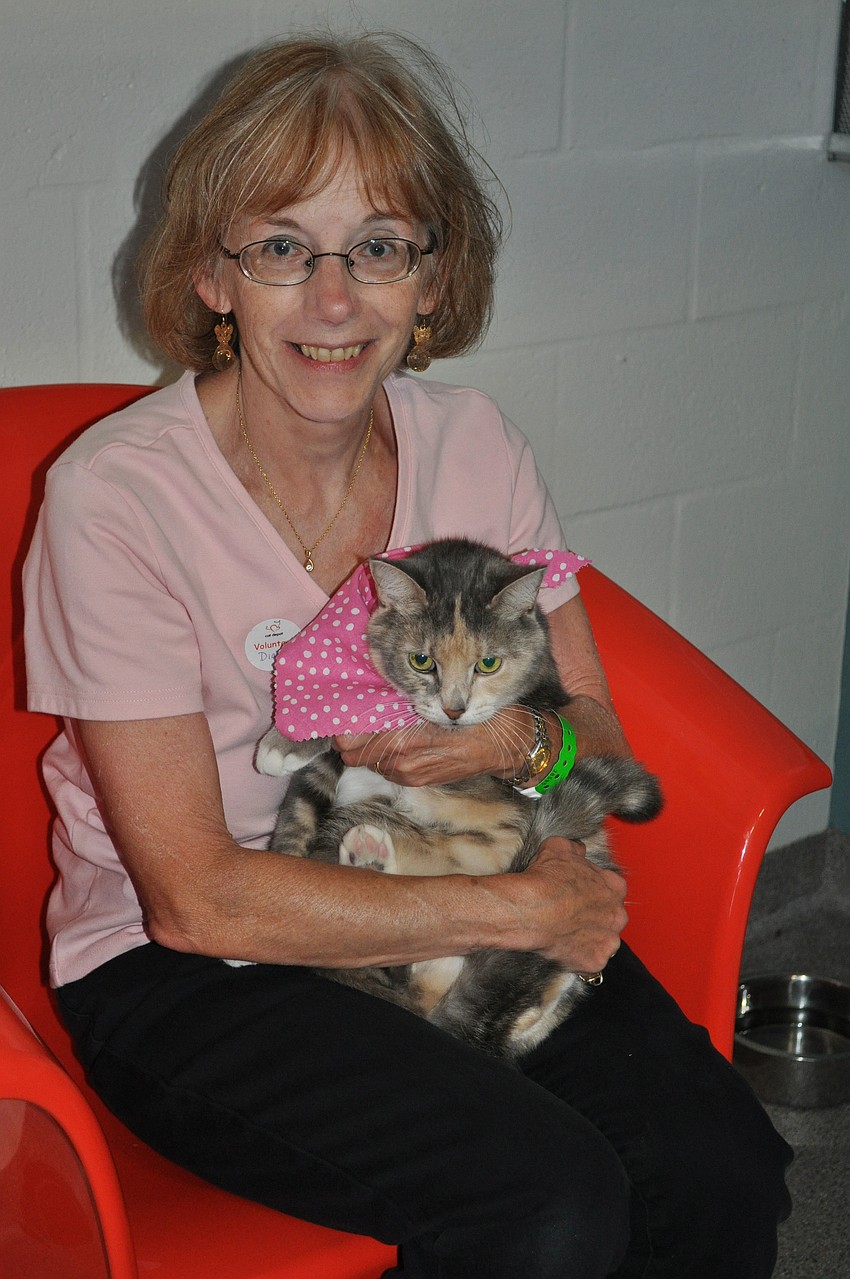 Volunteer Diane Tait and Mittens