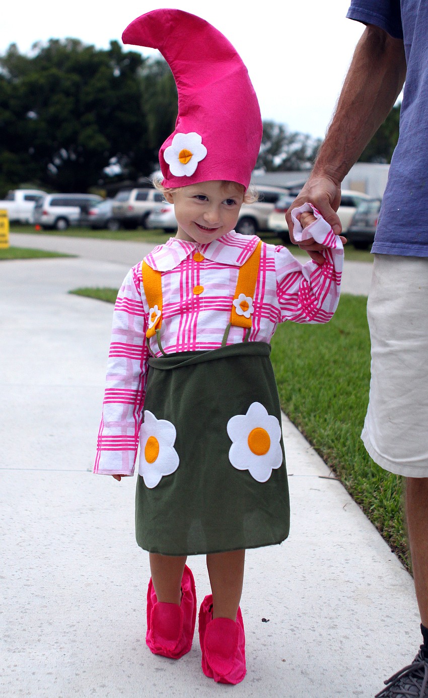 Bryn Nadan, 2 Â½, was dressed up as a gnome.