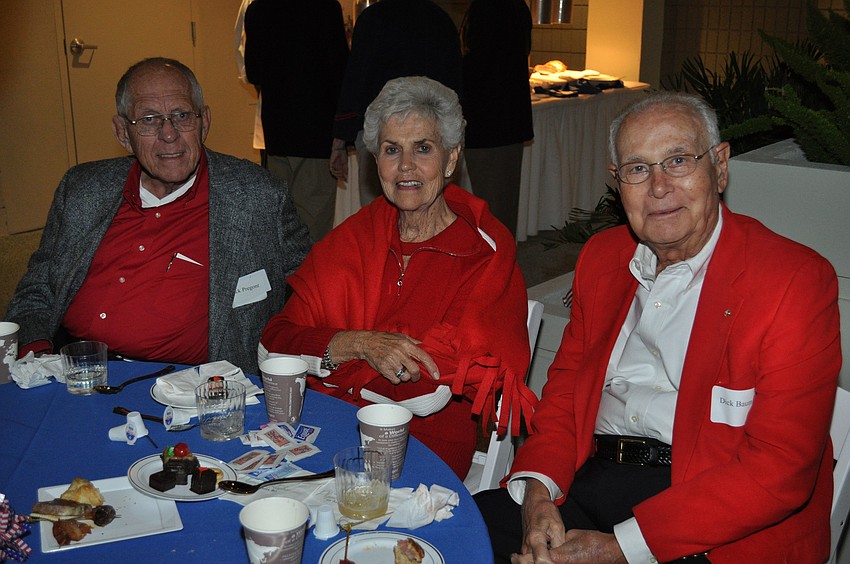 Jack Pregont (served in the Navy in 1949), Carol Pregont and Dick Baum (served in the Army from 1943 to 1945.