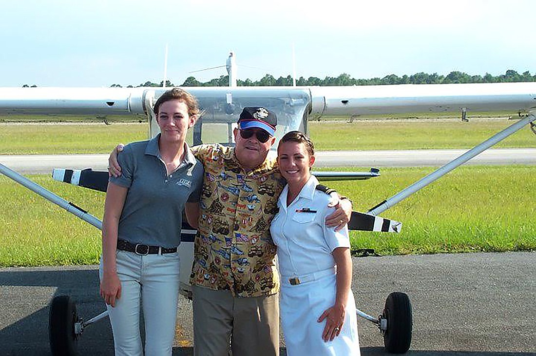 Former Teens-In-Flight students who are now serving our country. 1st Lt Victoria Emerson, US Army (West Point grad) is in Afghanistan, and Lt Jg Robyn Wegele, US Navy (Naval Academy grad) is deployed at sea.  Courtesy photo