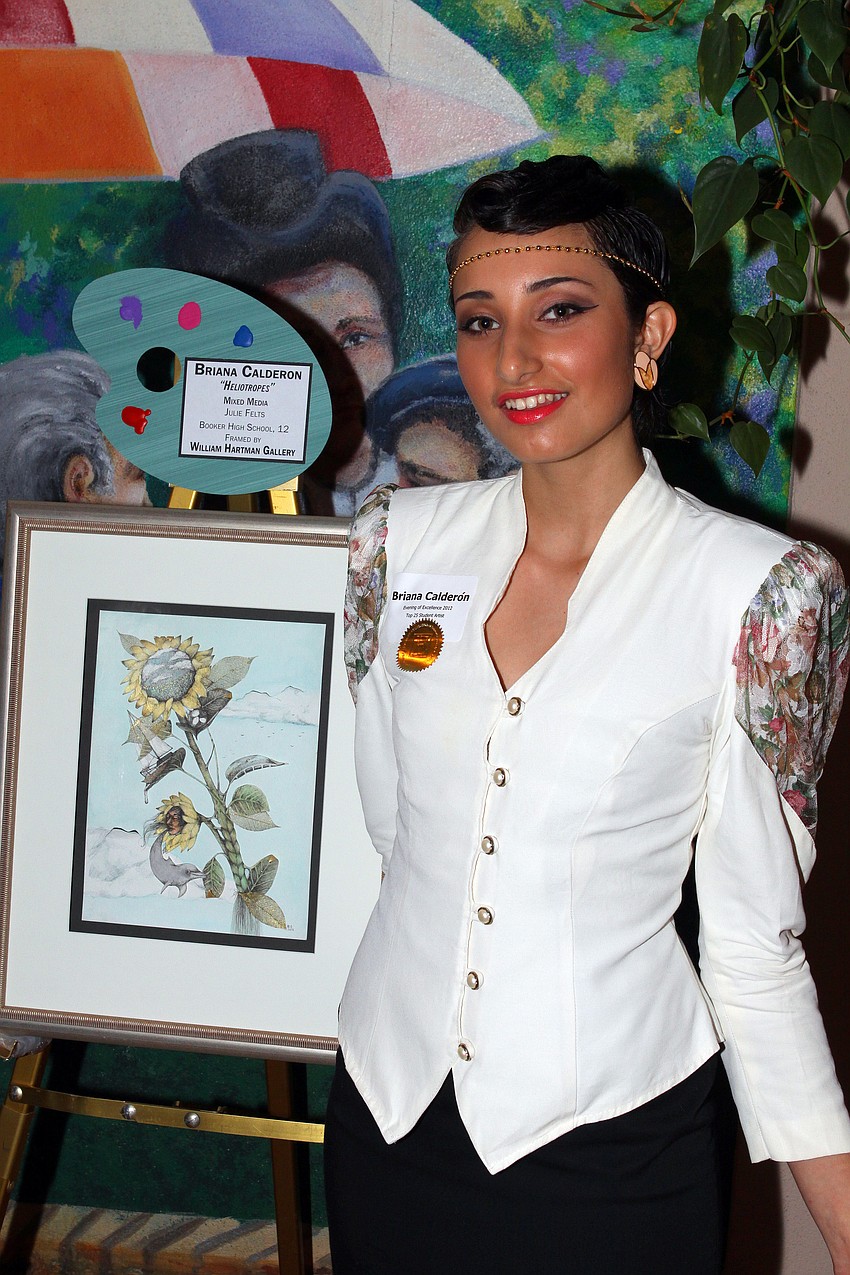 Briana Calderon with her piece 