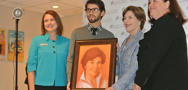 Stacey Corley, Andrew Theophilopoulos,former first lady Laura Bush and Stephanie Grosskreutz