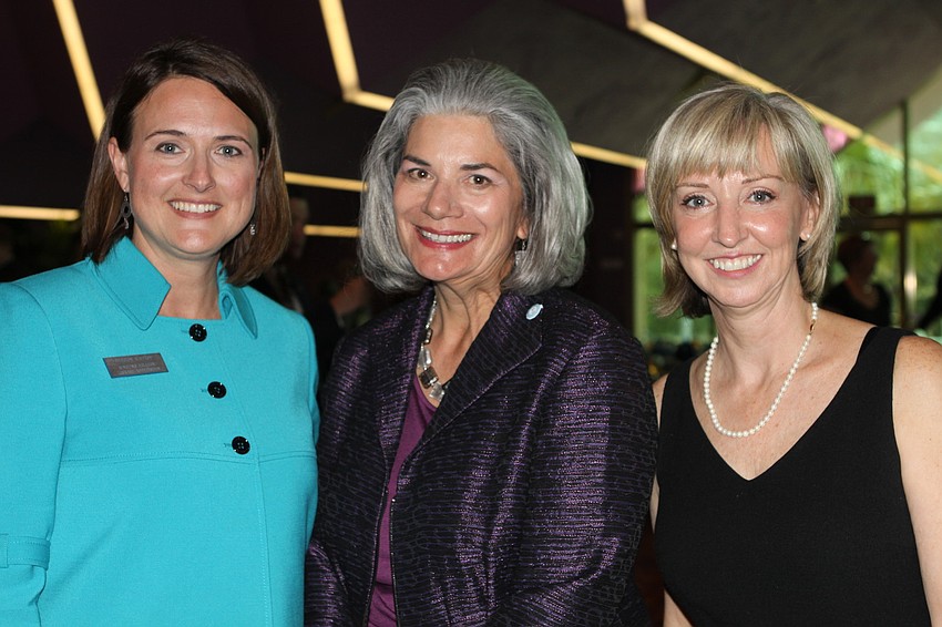 Stacey Corley, Town Hall Lecture Series Chairwoman Kristine Nickel and Olivia Thomas