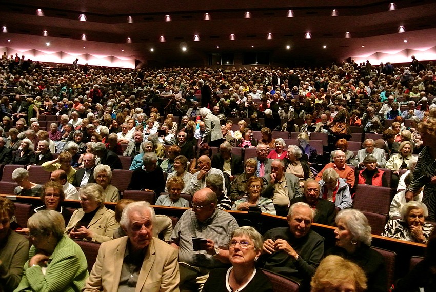 Former first lady Laura Bush presented before a packed house.