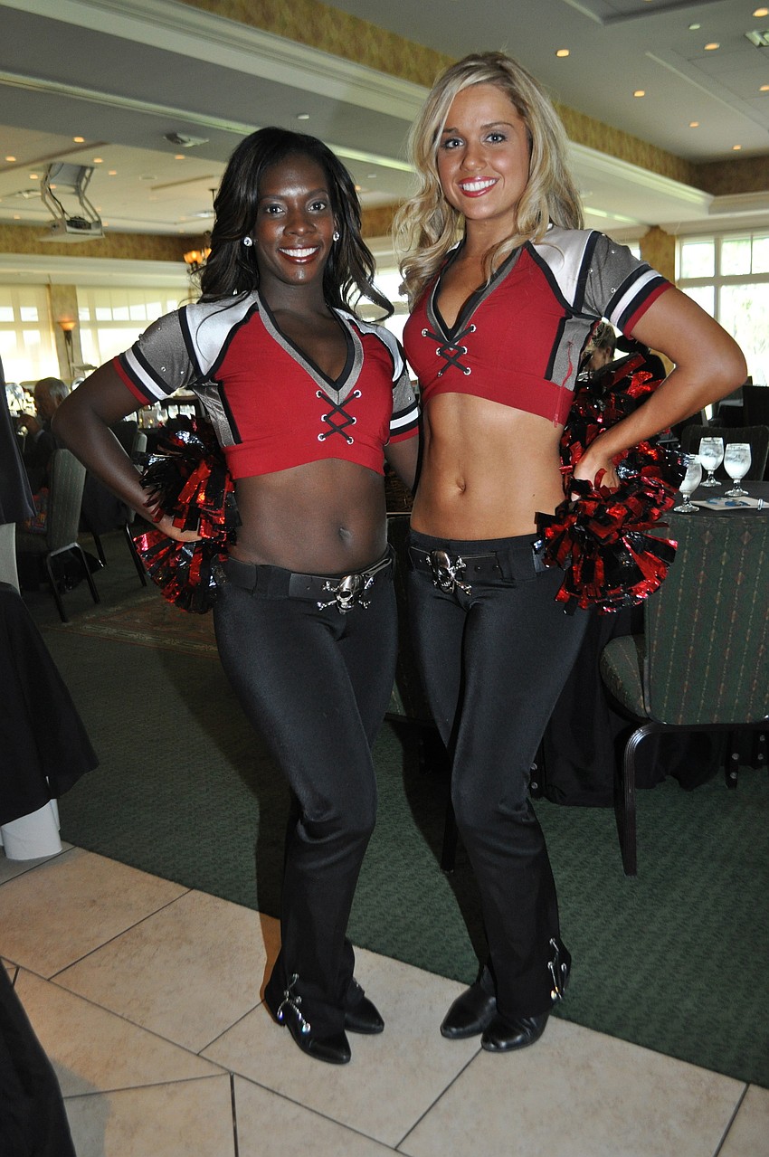 Buccaneers cheerleaders Kelli Jones and Holly Sellers