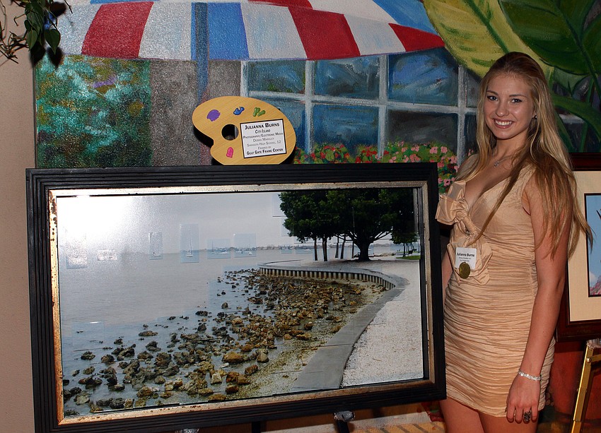 Julianna Burns with her piece 