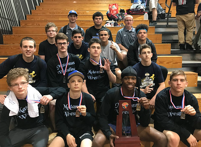The Pirates' wrestling team won its regional title on Feb. 24 in Tallahassee. Photo courtesy of Matanzas High School