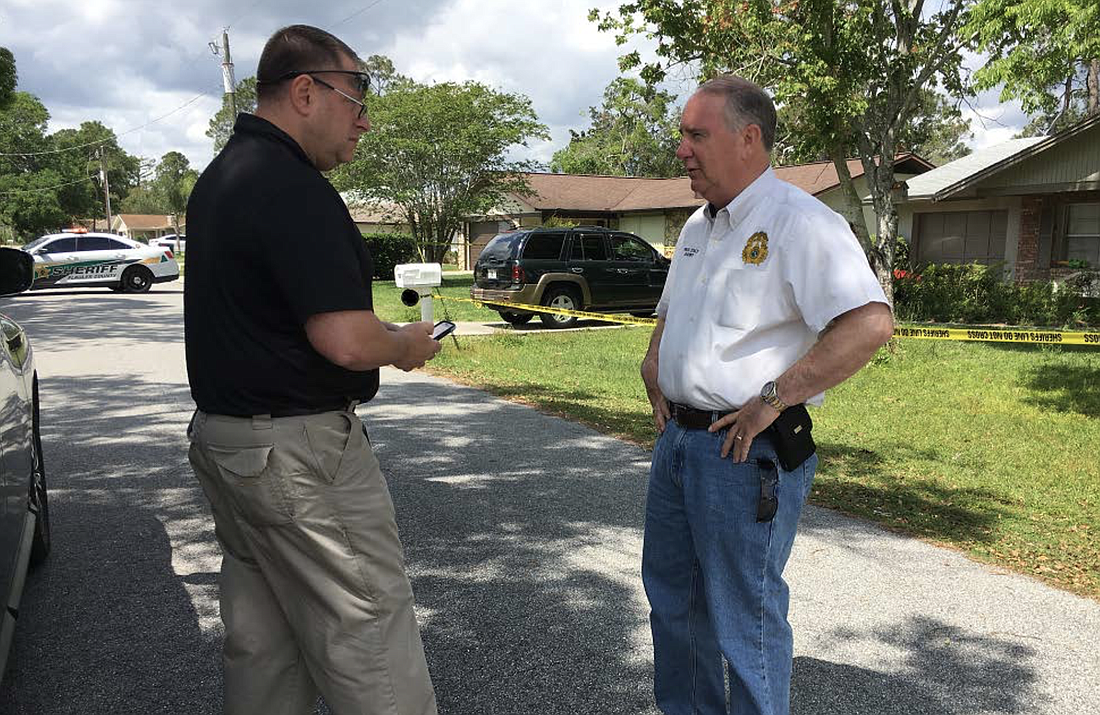 FCSO Division Chief Steve Brandt and Sheriff Rick Staly on scene (Photo courtesy of the FCSO)