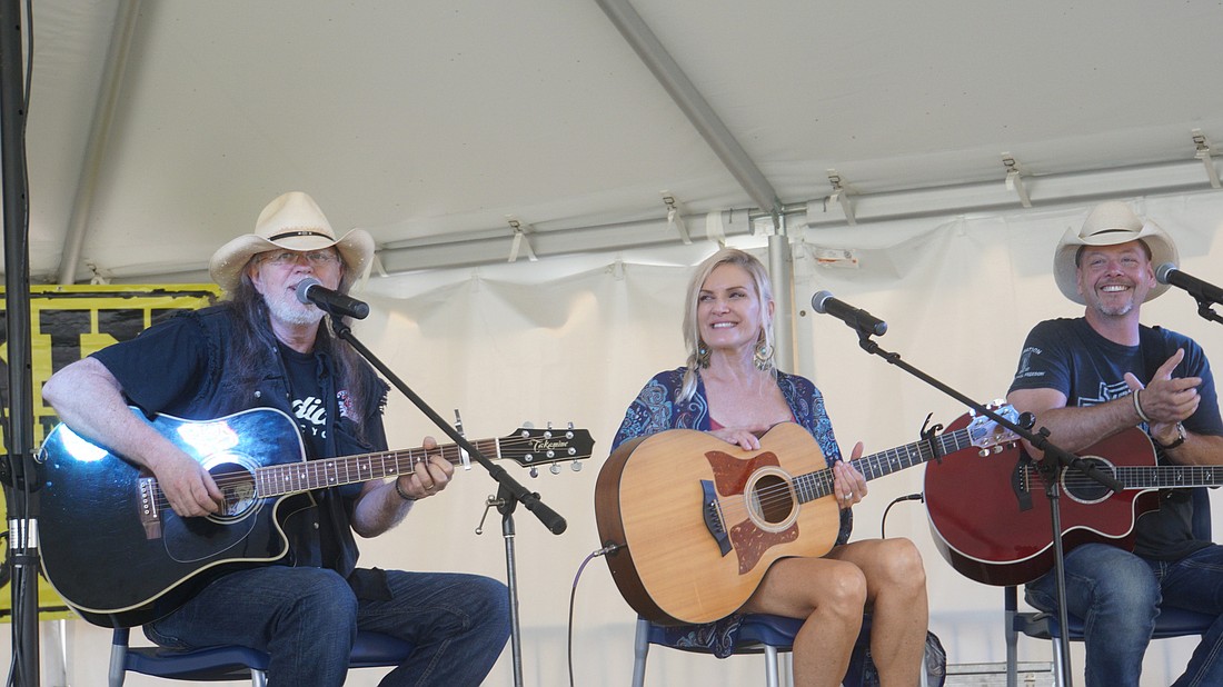 Aaron Barker, Coley McCabe and Thom Shepherd were among nine performers at the Palm Coast Songwriters Festival. Courtesy photo by Stephen Davidson