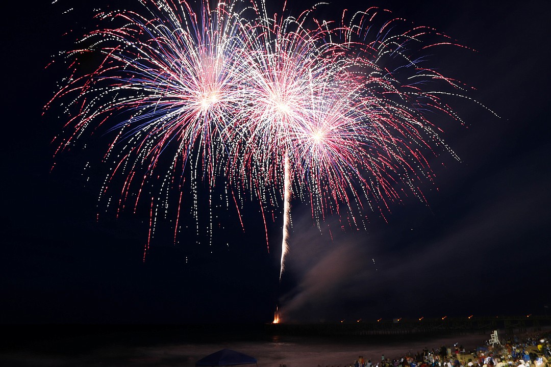 Independence Day fireworks paint Flagler Beach sky red, white and 'boom