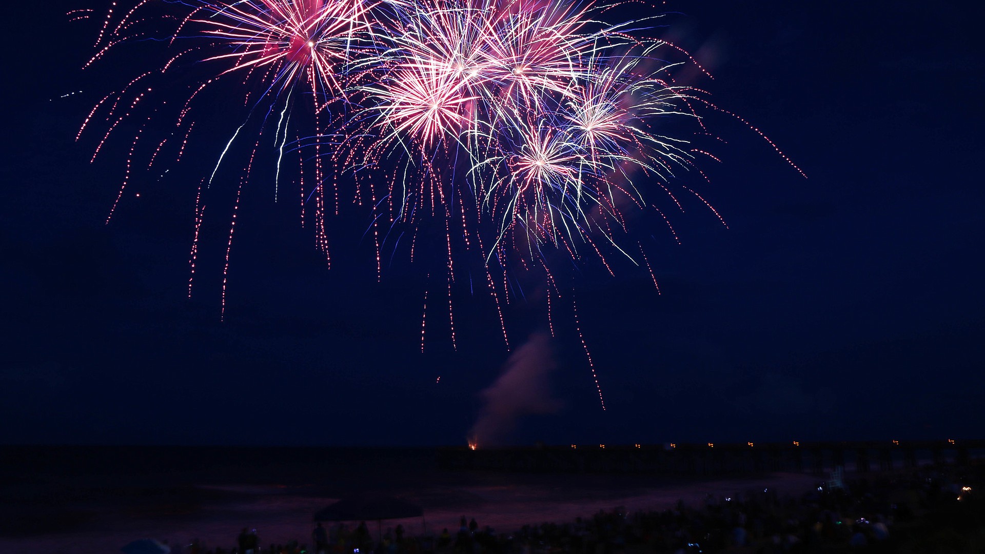 Independence Day fireworks paint Flagler Beach sky red, white and 'boom