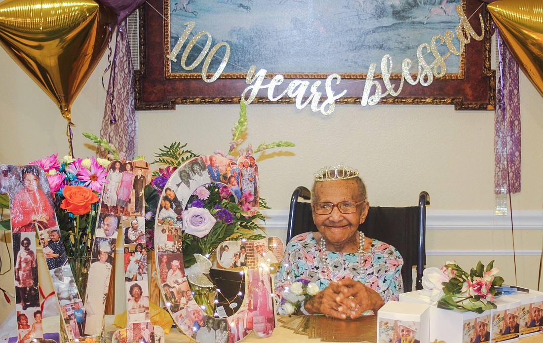 Marjorie Violet Graham, of Palm Coast, celebrated her 100th birthday on Saturday, July 21. Photo courtesy of Sandra Golden