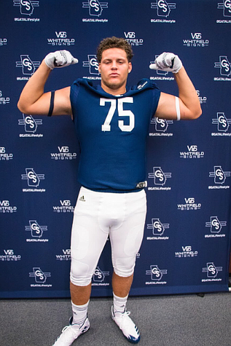 FPC offensive lineman Verneal Henshaw at his unofficial visit to Georgia Southern. Courtesy photo