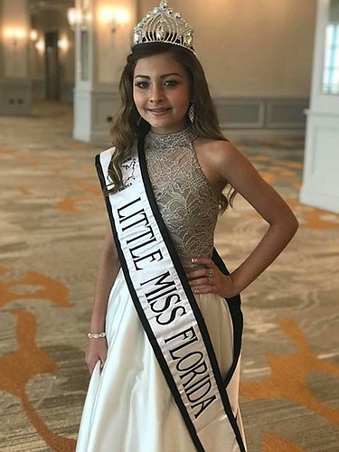 Palm Coast resident Leila Abdusattarov, 9, was named the 2018 Little Miss Florida on July 28. Photo courtesy of   Marta Abdusattarov