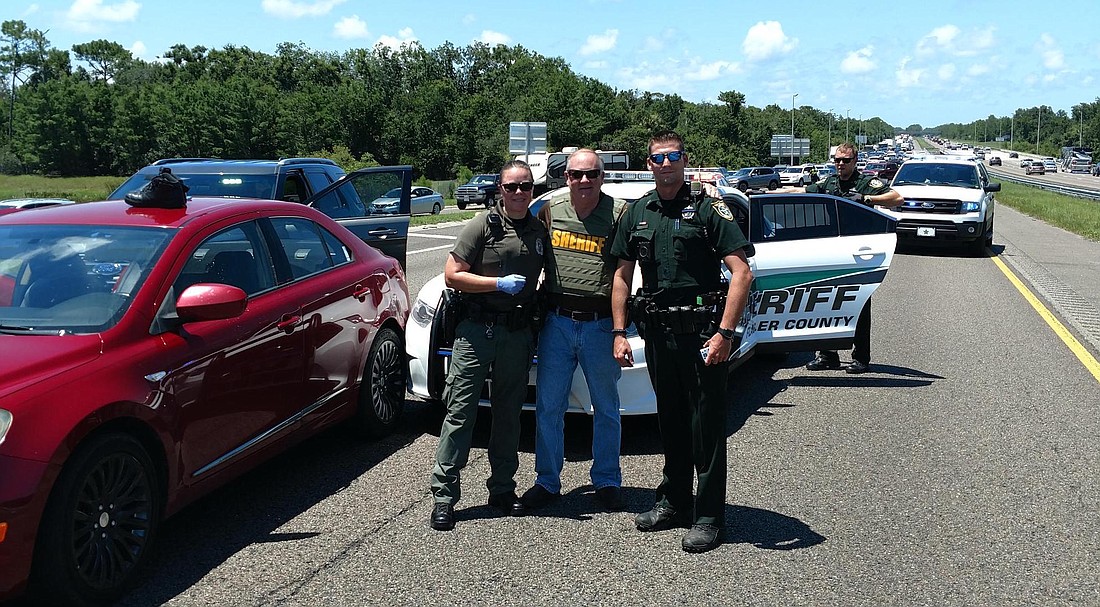 Flagler County Sheriff Rick Staly helped track down a suspect on Interstate 95 on Aug. 4. Courtesy photo