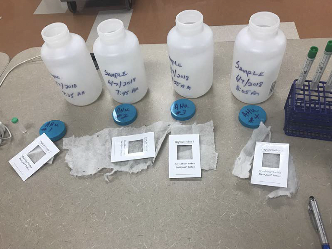 Samples from previous testing of the building, conducted by Engineering Systems Inc.