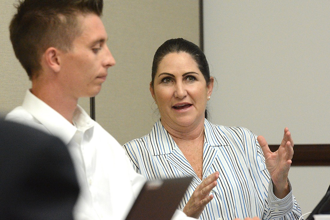 Palm Coast Mayor Milissa Holland speaks during a City Council workshop Aug. 14. (Photo by Jonathan Simmons)