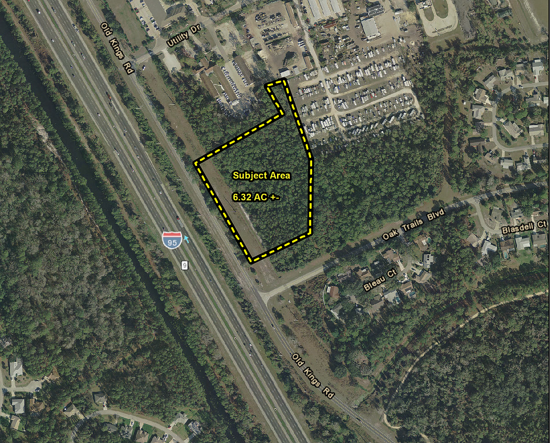 The parcel sits just north of Utility Drive. (Image courtesy of the city of Palm Coast)