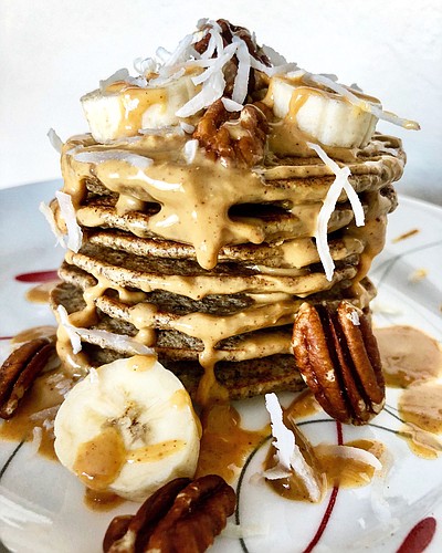 Banana peanut butter pancakes. Photo by Paige Wilson