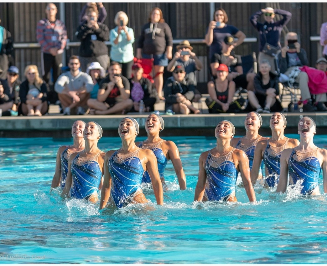 Palm Coast senior Paige Areizaga (second from left in back) has been named to the U.S. synchronized swimming team for the second year in a row. Photo courtesy of Stephanie Sanchez