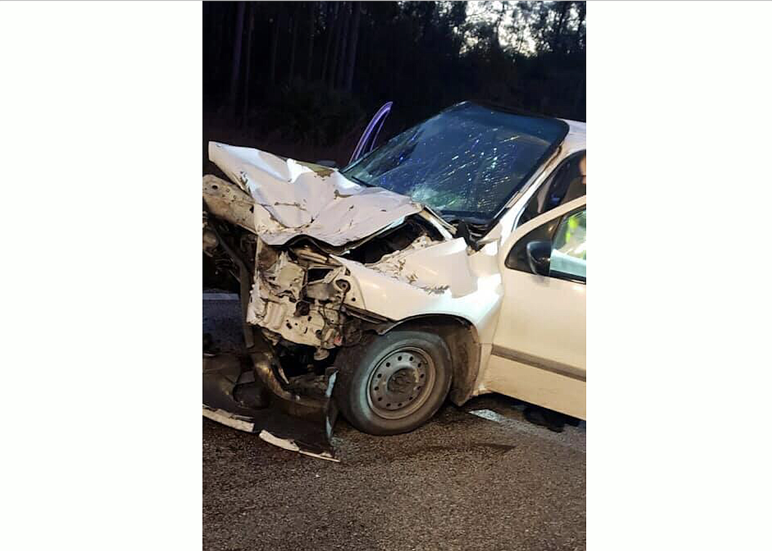 The  Flagler County Professional Firefighters' Local 4337 posted this photo of the crash vehicle on the union's Facebook page.