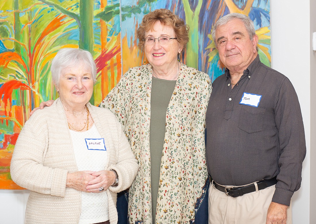 GAF Artist of the Year Trish Vevera (center) with Arlene Volpe and Tom Gargiulo of the Gargiulo Art Foundation. Photo courtesy of FCAL