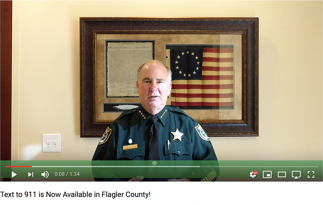 In an FCSO PSA video, Sheriff Rick Staly tells viewers about the county's new text-to-911 service. (Image courtesy of the FCSO)