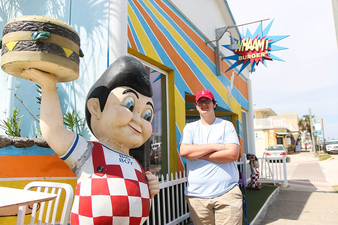 Flagler Palm Coast High School junior Michael Akialis is now the assistant manager at Whaam Burger in Flagler Beach. Photo by Paige Wilson
