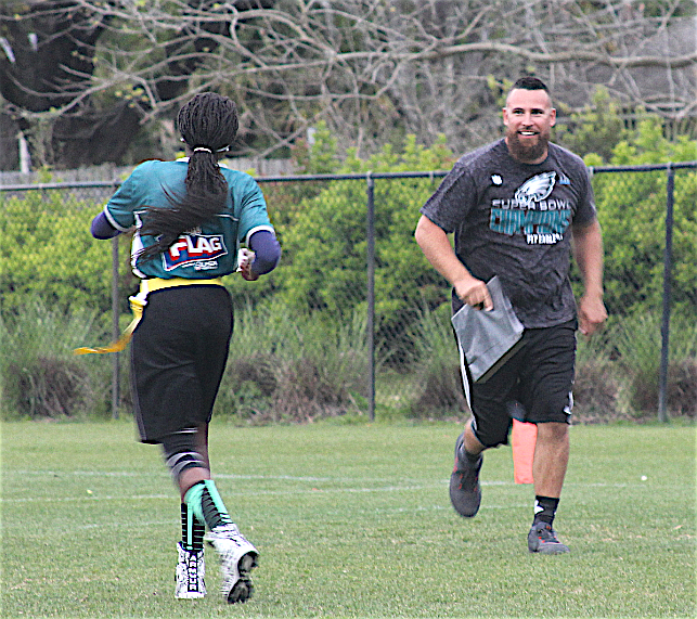 Jarrod Maxwell, shown here as a former coach in the Mosquito Sports flag league, has launched a new flag football league in Flagler County called Mad Dogs. Photo by Brian McMillan