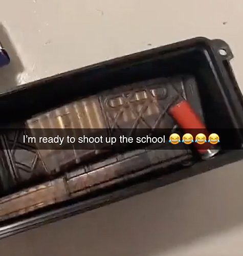 The Snapchat video, including the teen's threat. Image courtesy of the Flagler County Sheriff's Office