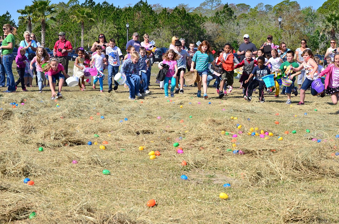 It's about that time for children to gather their Easter baskets and prepare for the ultimate egg hunt Saturday, April 20, at Central Park in Town Center.  Photo courtesy of the city of Palm Coast