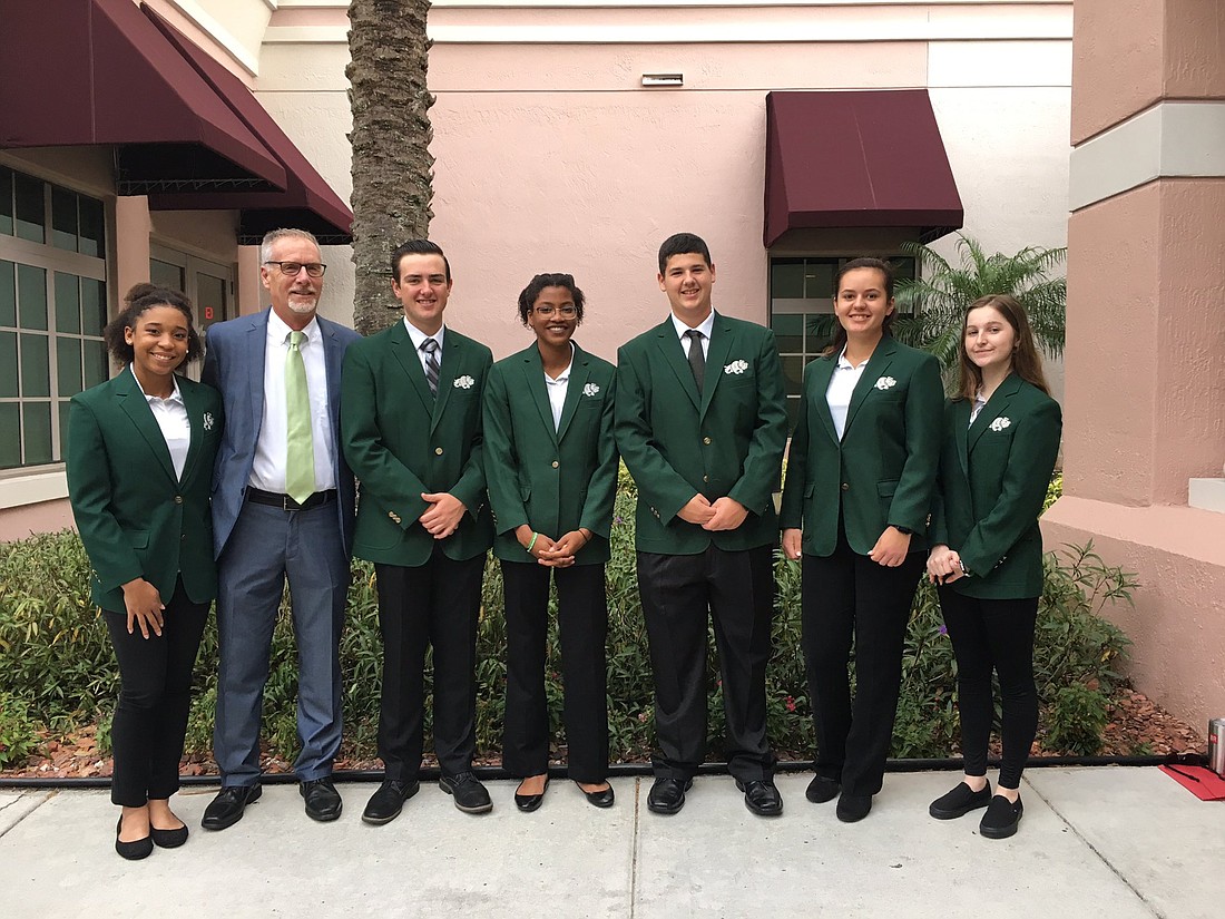 Flagler Schools Superintendent James Tager and members of the FPC Bulldog Patrol, at the Marjory Stoneman Douglas Public Safety Commission meeting. Courtesy photo
