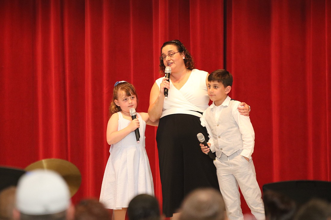 The Seth Family Trio, Audrey Seth, Music Director Michelle Seth and Douglas Seth, perform during the spring concert. Photo courtesy of Melanie Tahan