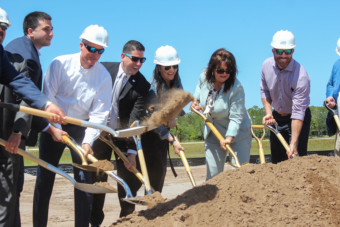 A groundbreaking ceremony was held for The Palms, the first project in the new Innovation District, on May 22. Photo by Ray Boone