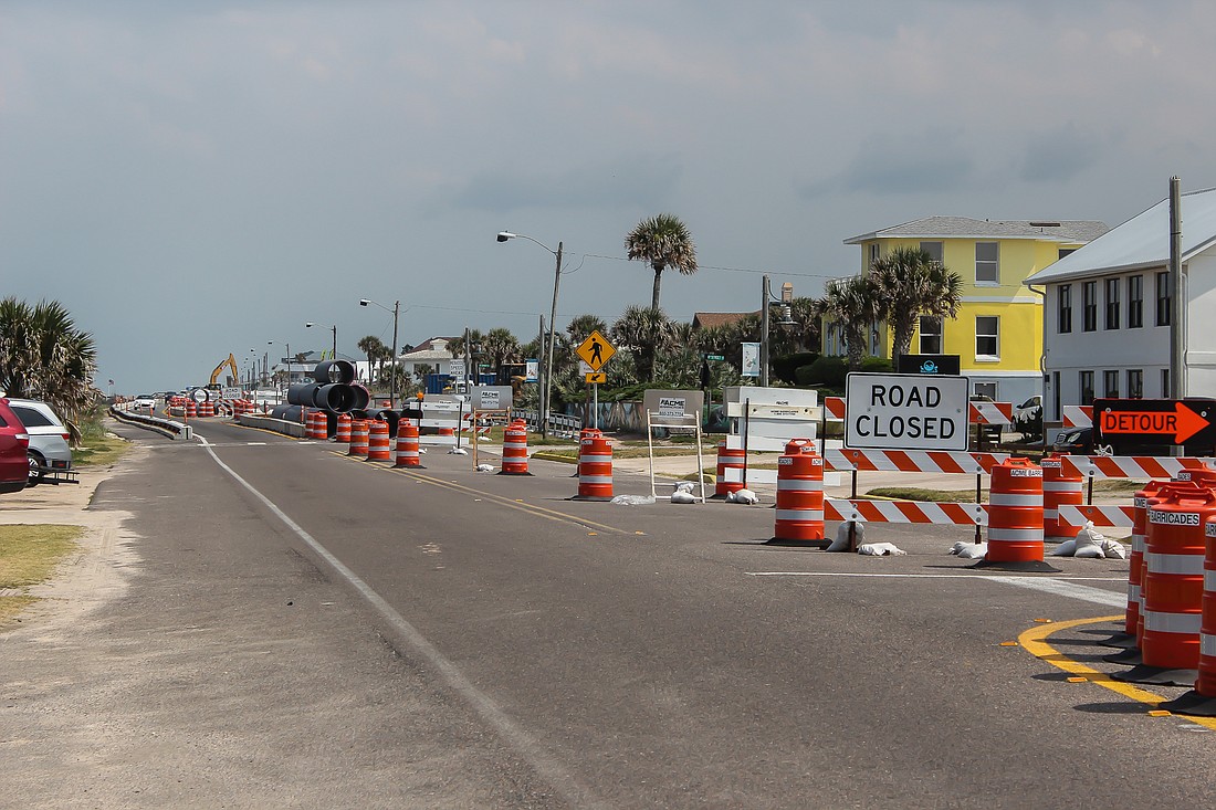 Construction along A1A in Flagler Beach. Photo by Ray Boone