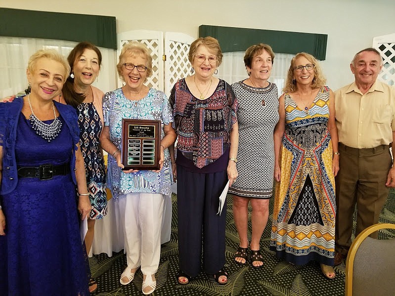 Marina Lapina, Shelley King, Claire Soria (director), Muriel Hoffman, Bonnie Siamon, Phyllis Wolfe-McDonagh and Alex Galunkin were recognized as Temple Beth Volunteers of the Year. Photo courtesy of Marylynne Newmark