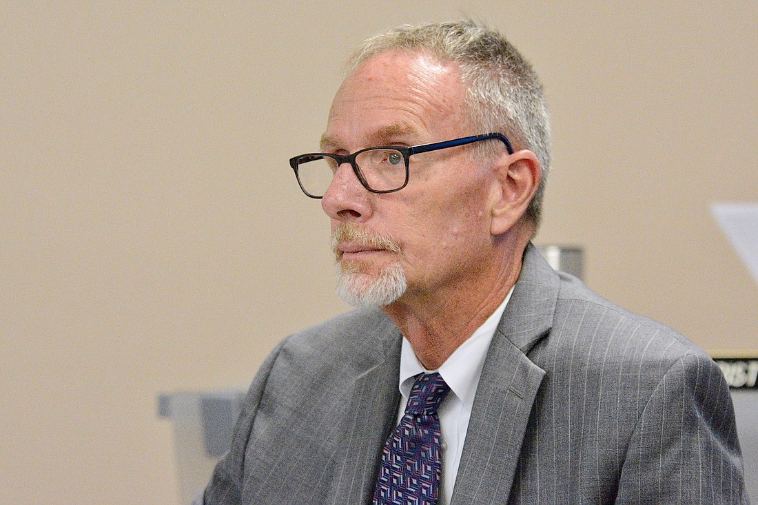 Flagler Schools Superintendent James Tager listens during a School Board workshop Aug. 6. (Photo by Jonathan Simmons)