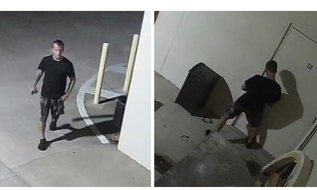 Justin Wilson on surveillance video during the commercial burglary, according to the FCSO. (Photo courtesy of the FCSO)