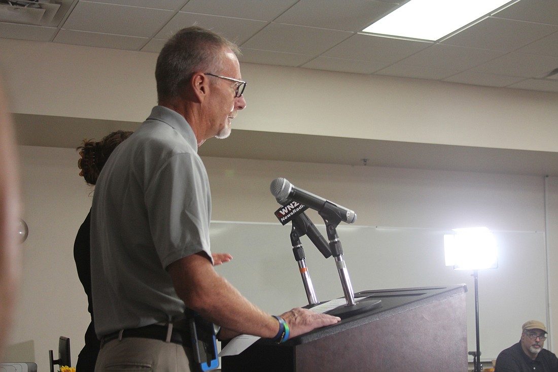 Superintendent James Tager at a press conference Aug. 31. File photo