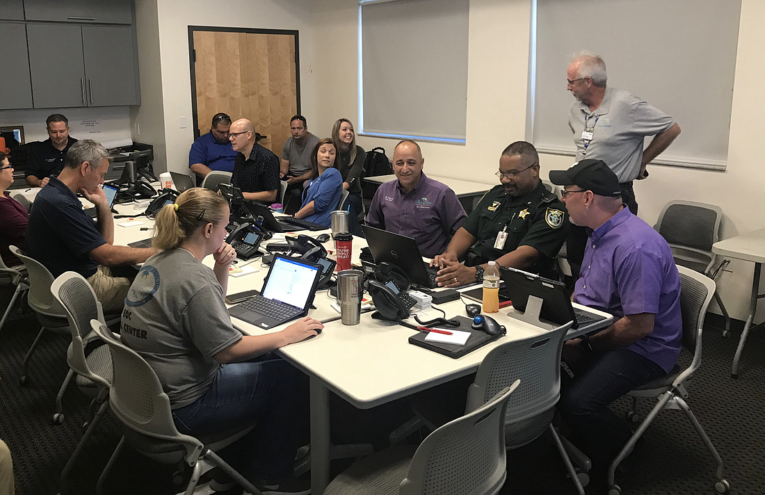 Palm Coast city staff members at the city's Emergency Operations Center (Photo courtesy of the city of Palm Coast)