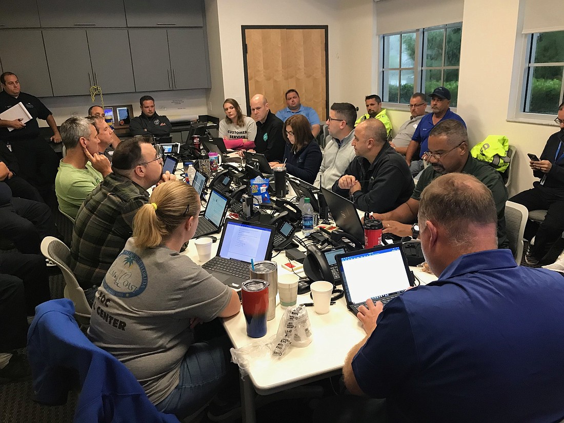 City of Palm Coast staff meet at the city's Emergency Operations Center. (Image courtesy of the city of Palm Coast)