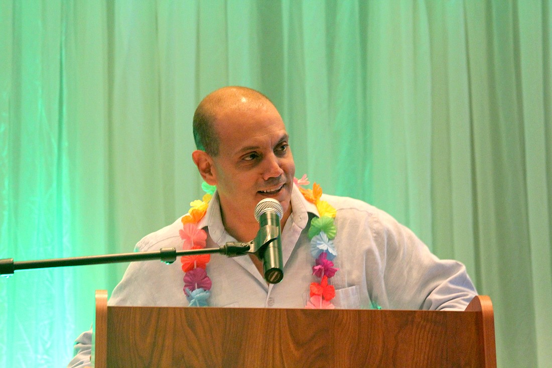 Jorge GutiÃ©rrez speaks at the Flagler County Chamber's installation banquet in 2018. (File photo)
