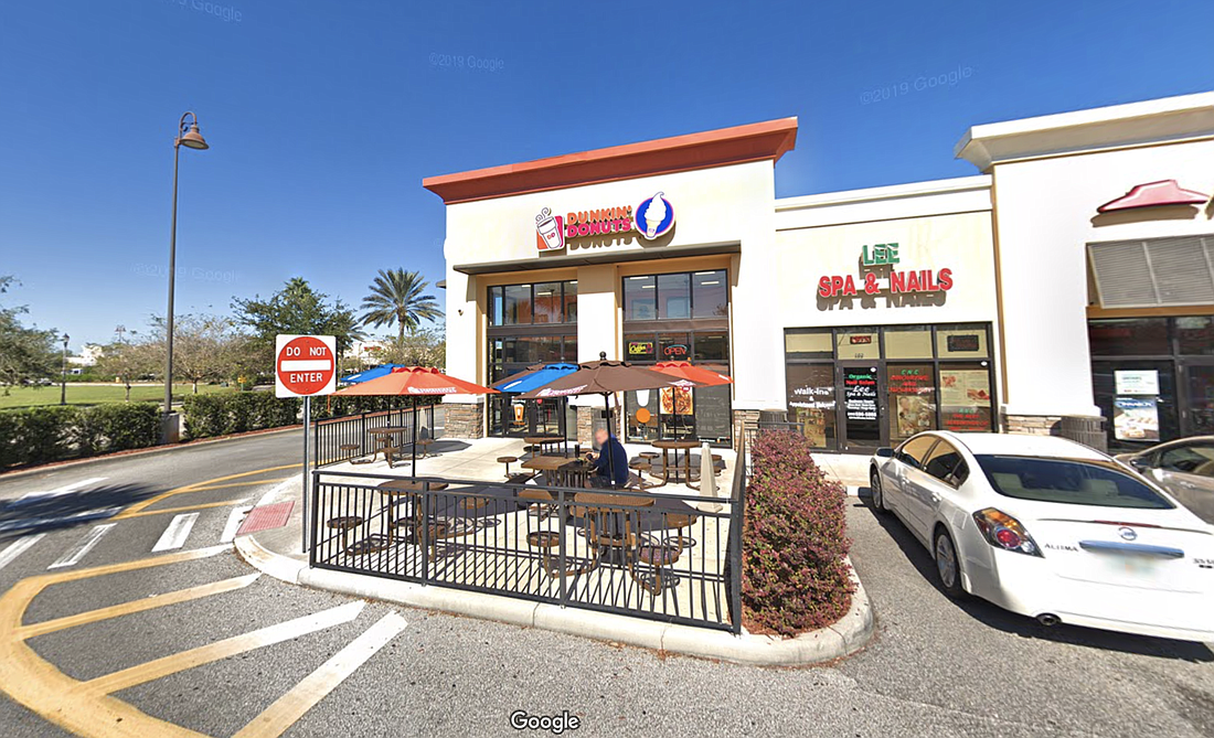 The Dunkin' Donuts location at 5290 State Road 100 in Palm Coast. (Image from Google Maps)