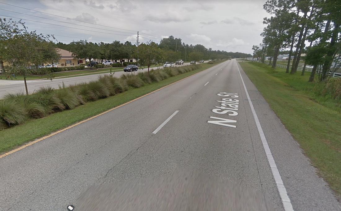 The bicyclist was heading north in the left southbound lane of U.S. 1 at 10:52 p.m. when she was struck by a car, according to the FHP. Image from Google Maps