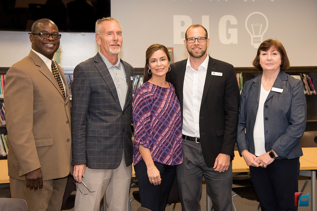 Dr. Earl Johonson, Exec. Dir. Leadership and Operations; Superintendent James Tager; Dr. Anna Crawford; Ryan Deising, Exec Dir. Instructional and Operational Innovation; Diane Dyer, Exec. Dir. Teaching and Learning