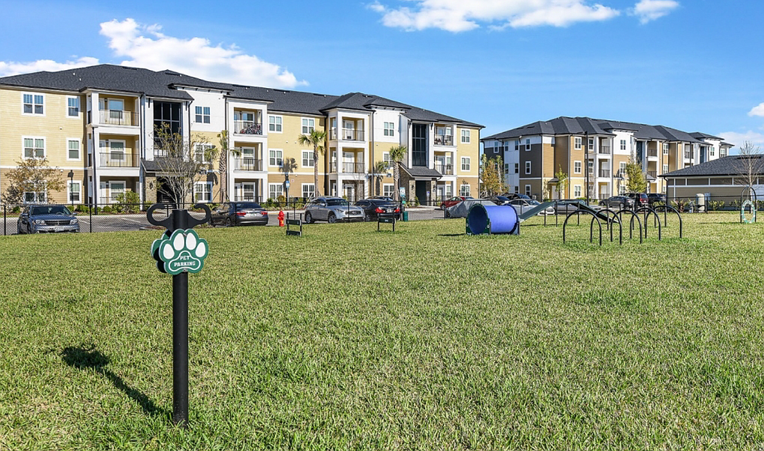 The Matanzas West apartments would look like these, but with different colors and landscaping to meet city code requirements, according to city documents. Image courtesy of the city of Palm Coast