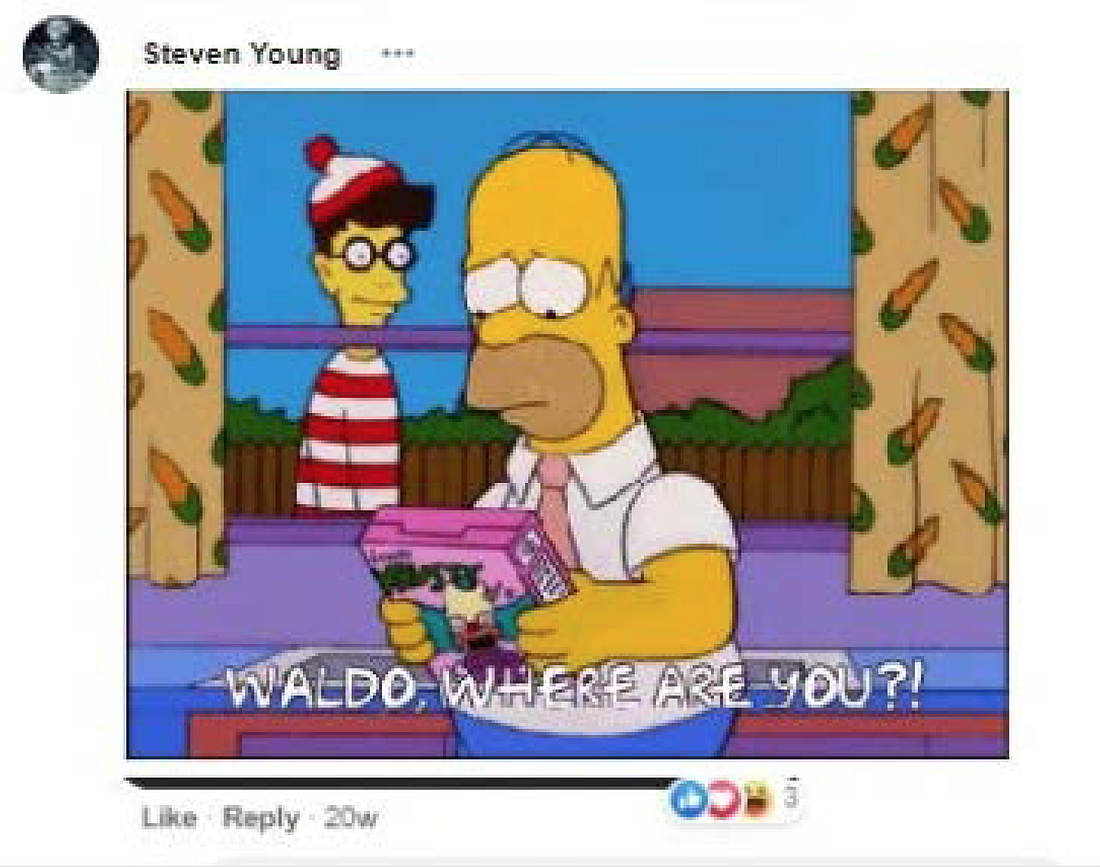 Steven Young taunted the Sheriff's Office with a Homer Simpson GIF. Courtesy image