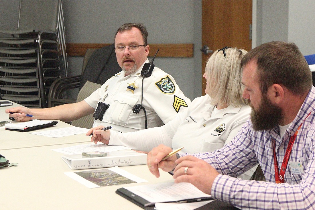 FCSO Sgt. Adam Biss speaks during a Community Traffic Safety Team meeting Feb. 11. Photo by Jonathan Simmons