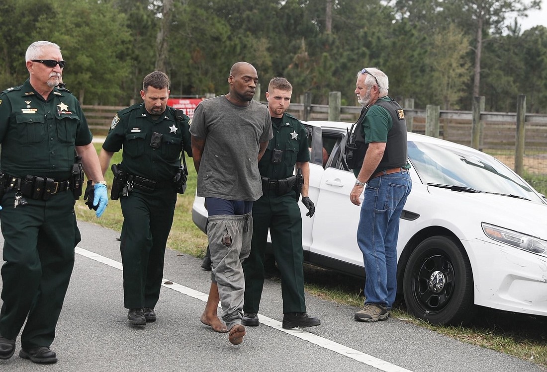 Carl Oxendine is arrested by deputies. Photo courtesy of the FCSO