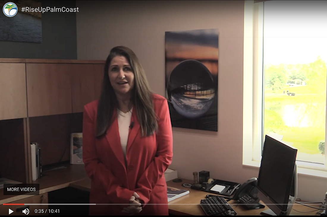 Mayor Milissa Holland in a video PSA about the Rise Up Palm Coast Initiative